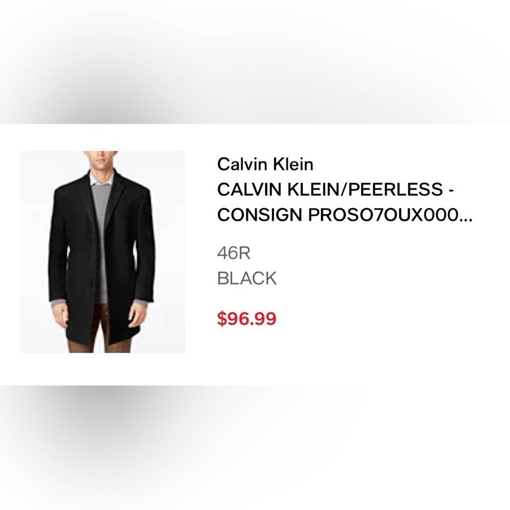 Calvin Klein Men's Slim Fit Overcoat